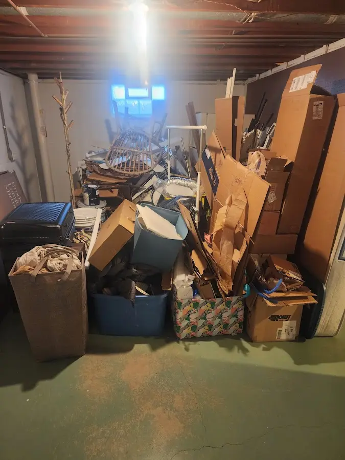 Roll-off dumpster container at job site for 6 Yard Dumpster Rental in Parker